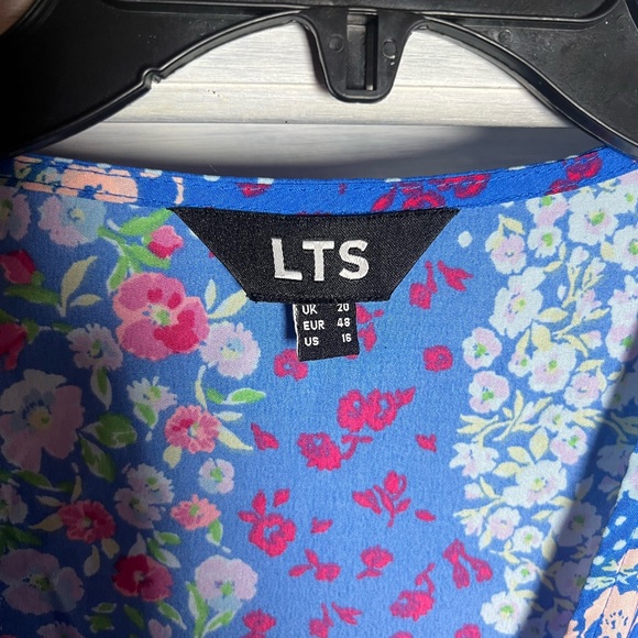 Long Tall Sally Blue Floral Midi Tea Dress Dress Dainty Garden Party‎ - Picture 9 of 11